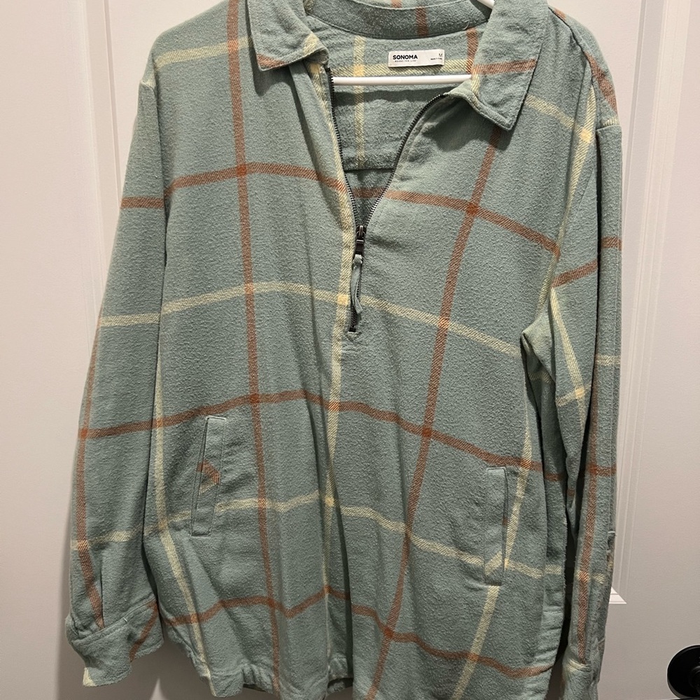 Sonoma Green Plaid Women's Top